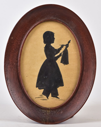 American Silhouette Girl with Queen Anne Doll
