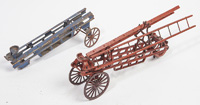 TWO FIRE LADDER WAGONS