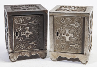 TWO CAST IRON SAFE BANKS