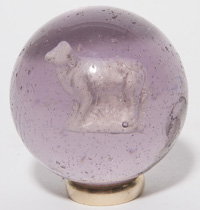 LARGE COW SULPHIDE MARBLE W/ AMETHYST TINT