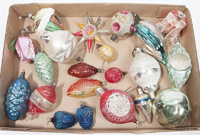 EARLY BLOWN GLASS CHISTMAS ORNAMENTS