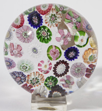 ATTRIBUTED BACCARAT SCATTERED MILLEFIORI PAPERWEIGHT