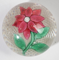 NEW ENGLAND GLASS CO. POINSETTA PAPERWEIGHT