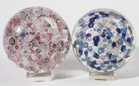 TWO ATTRIBUTED ST. LOUIS MILLEFIORI PAPERWEIGHTS