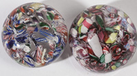 TWO MILLEFIORI PAPERWEIGHTS