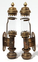 Pair of 19th Century Railroad Brass Candle Lamps