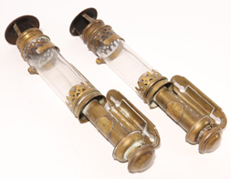 Pair of 19th Century Railroad Brass Candle Lamps