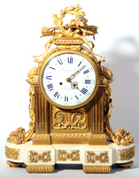 Raingo Freres, French Gilt Bronze & Marble Clock