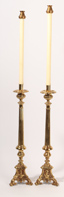 Pair Cast Victorian Brass Candlesticks