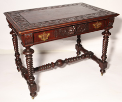 Highly Carved Robert Mitchell Cherry Library Table