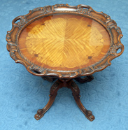 Inlaid Louis XV Style Carved Tea Table