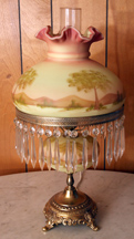 Fenton Hand Painted Burmese Table Lamp