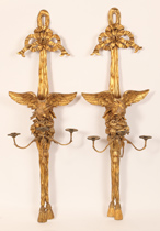 French Carved & Gilt Eagle Torchieres