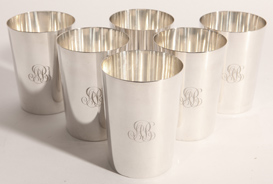 Six Herschedes Silver Plated Julep Cups
