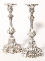 Pair of Continential Silver Candlesticks