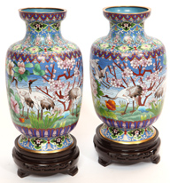 Pr. Chinese Cloisonne Vases