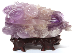 Chinese Carved Amethyst  Fruit