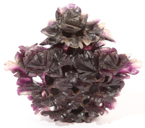 Chinese Carved Amethyst Floral Covered Vase