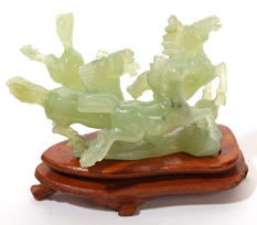 Chinese Carved Jade Running Horses