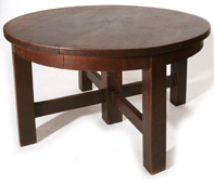 ARTS & CRAFTS ROUND EXTENSION DINING TABLE