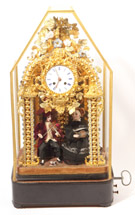French Musical Automaton Clock Under Dome