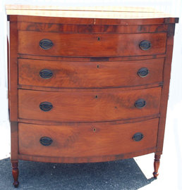 EARLY CHERRY BOW FRONT CHEST