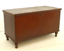 Early Blanket Chest With Red Paint
