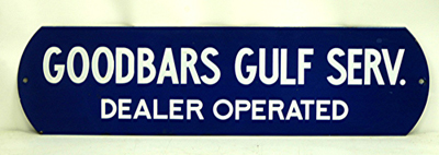 Goodbar's Gult Service Porcelain Sign