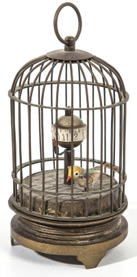 Caged Bird Rotary Dial Clock