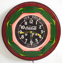 Large Neon Coca-Cola Wall Clock