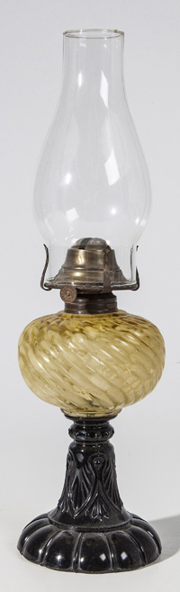 Spatter Glass Oil Lamp