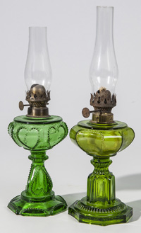 Two Miniature Oil Lamps