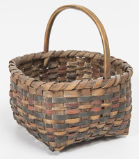 Early Multi Colored Woven Egg Basket