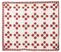 Early 8-Pointed Star Pieced Quilt