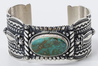 Navajo Silver & Turquoise Cuff Bracelet