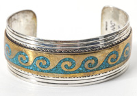 Silver & Turquoise Zuni Design Bracelet