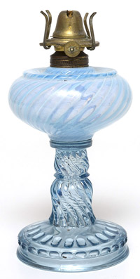 Banbury Blue Opalescent Oil Lamp