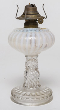 Banbury Striped Opalescent Oil Lamp