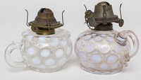 Two Coin Spot Opalescent Finger Lamps