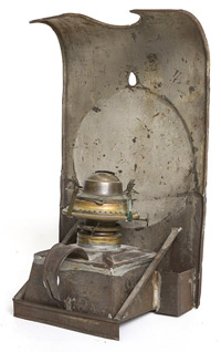 Unusual Hanging Tin Wall Sconce Oil Lamp