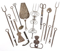 Huge Lot of Wrought Iron Kitchen Tools