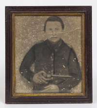 Charcoal Portrait of Armed Union Soldier
