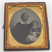 Ruby Ambrotype of African American Slave & Her Charge