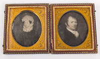 Pair  Daguerreotypes of Painted Portraits