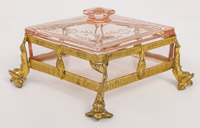 Pink Glass Box in Bronze Mount