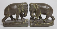 Rookwood Elephant Pottery Bookends