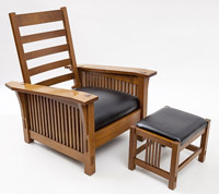 Contemporary Stickley Morris Chair & Footstool