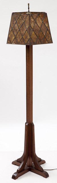 Arts & Crafts Floor Lamp with Mica Shade