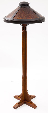 Contemporary Arts & Crafts Floor Lamp with Mica Shade