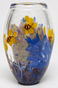 Steven Lundberg Paperweight Art Glass Vase